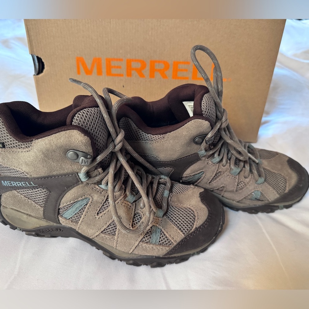 Merrell Deverta 2 Mid WP Hiking Boots in Brown and Gray